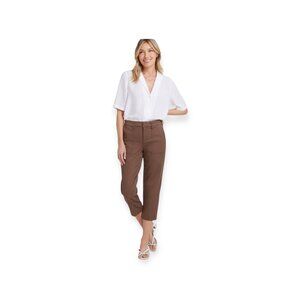 NWT $99 NYDJ Utility Pants in Stretch Twill - Mocha - Size 6